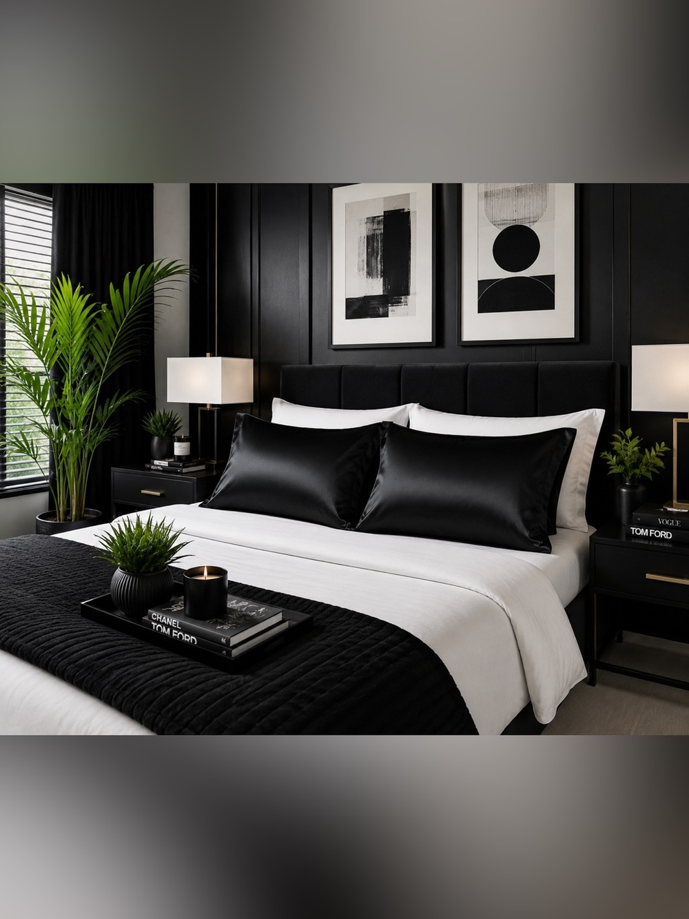 Bebe Black Satin Standard Pillowcases Set of 2 Hair Skin Bedding